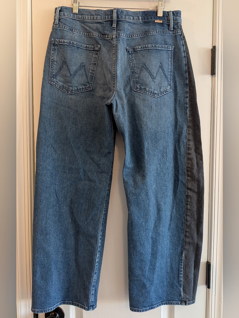 Mother Superior Half Pipe Flood Barrel Leg Jeans Black & Blue Denim Wash Size 31 - Picture 8 of 15